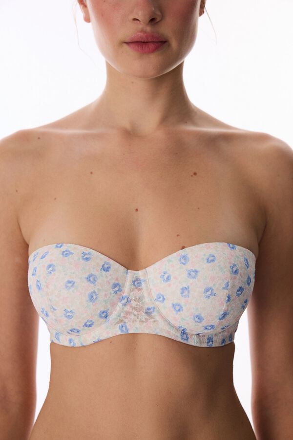 Penti Sujetador push-up aros encaje floral marfil