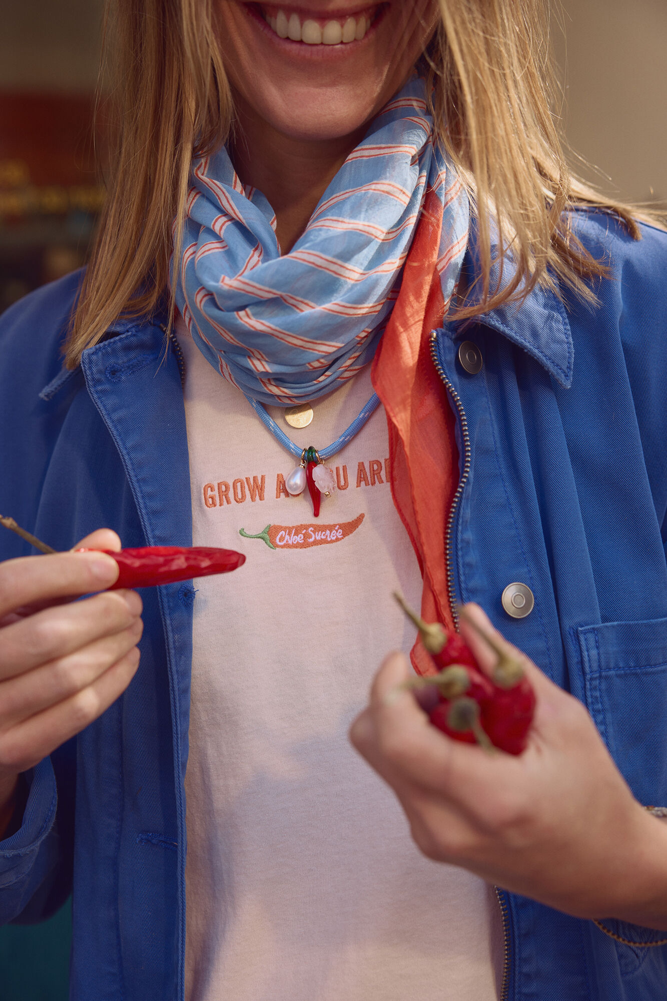 Women'secret Plava prugasta marama