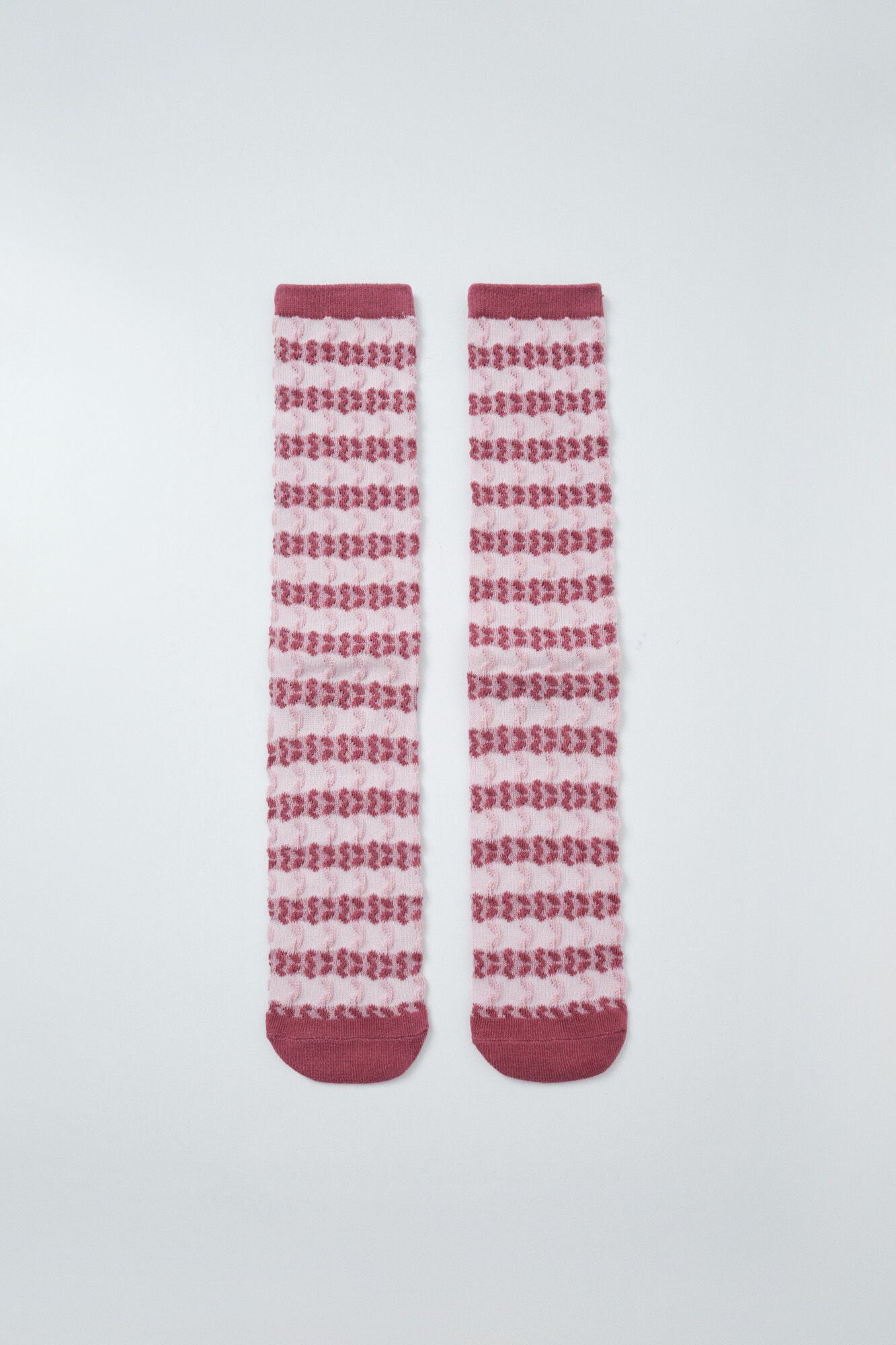 Women'secret Burgundy striped texture long socks