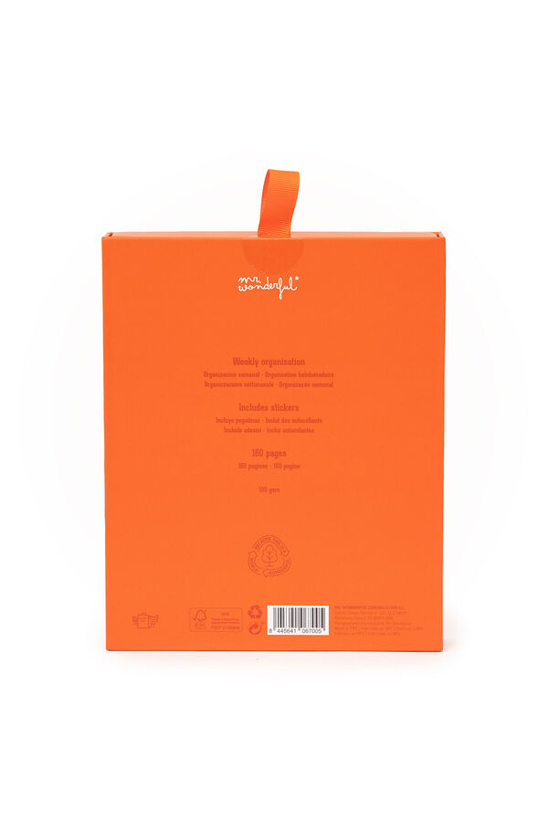Mr. Wonderful Agenda Pocket 2026 Semanal peque&ntilde;a - Naranja estampado