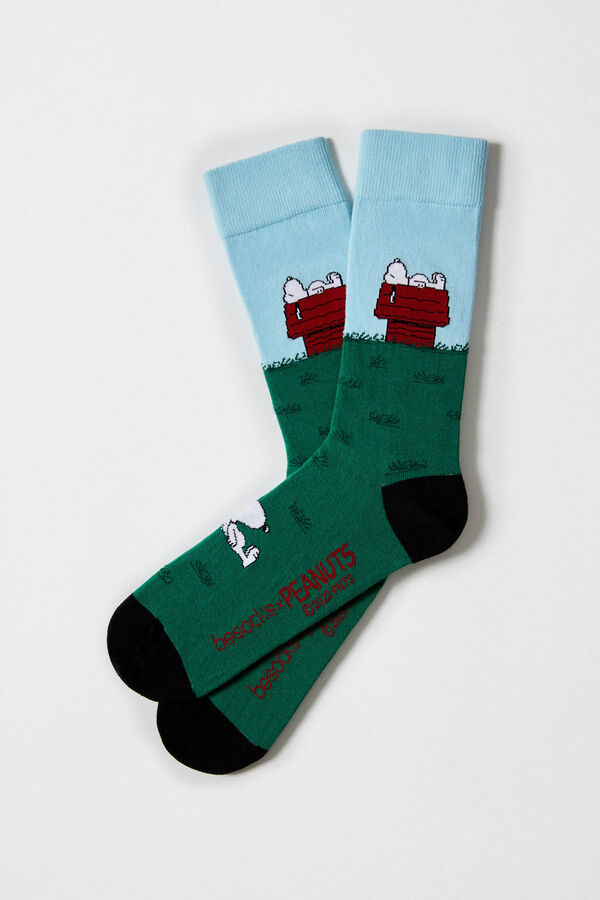 Besocks Calcetines altos Besocks de algod&oacute;n org&aacute;nico color azul celeste y verde azul