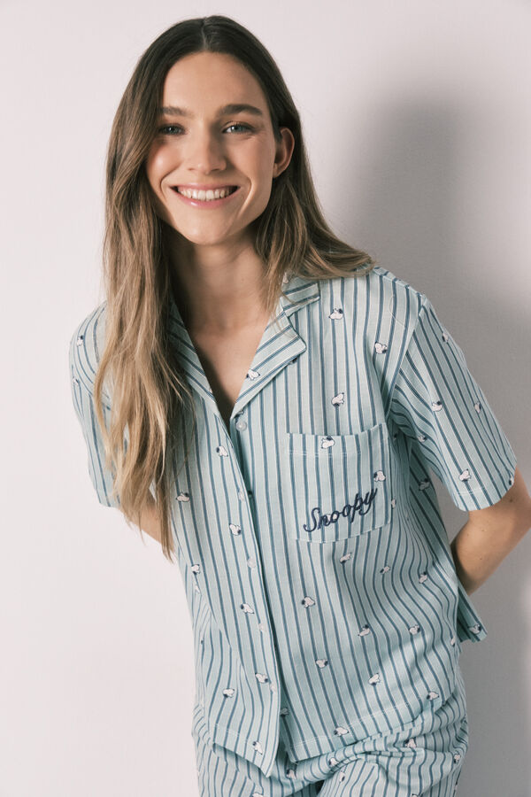 Women'secret Green cotton classic pyjamas Snoopy green