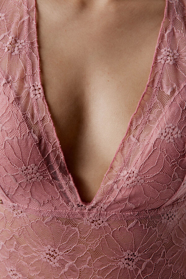 Black Limba Eclipse lace halterneck Bodysuit Roze