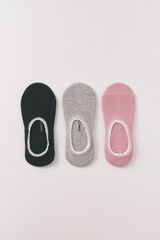 Women'secret White logo no-show 3-pack socks printed