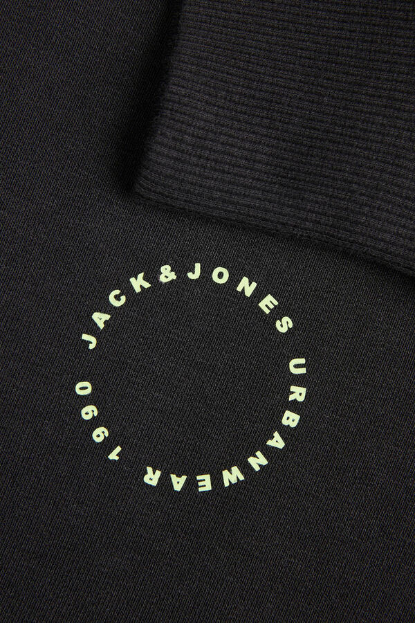 Jack & Jones Sudadera cuello redondo print trasero black