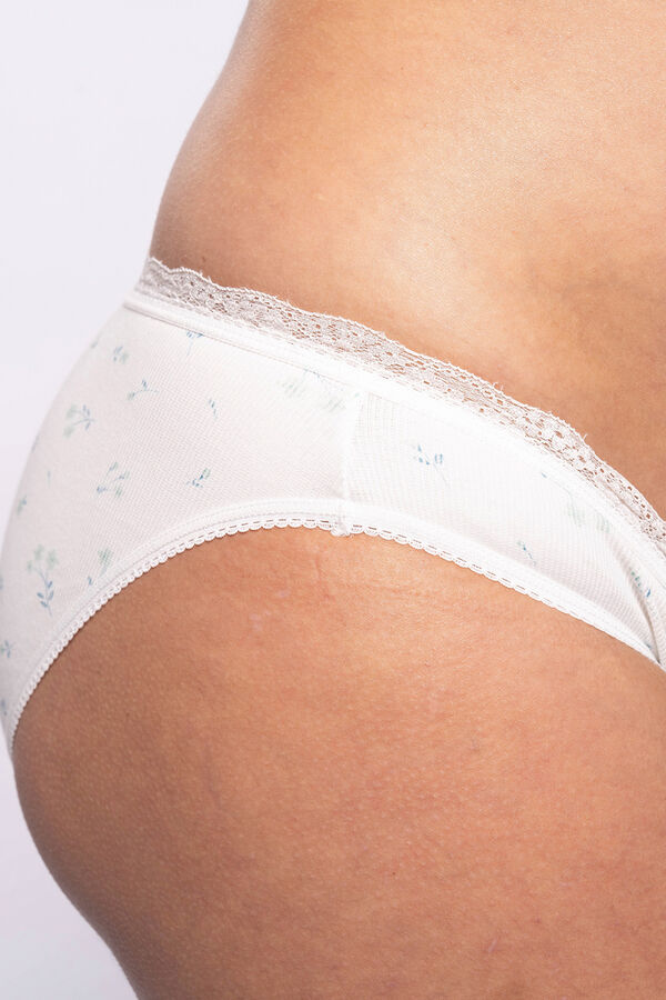 Womensecret Printed ribbed maternity panty blanc