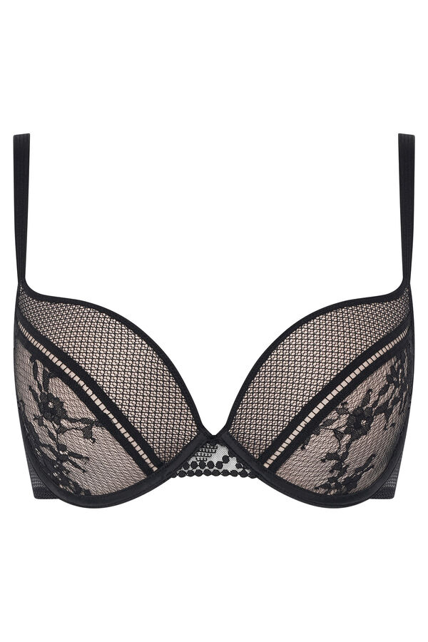 Womensecret Olivia extra push-up bra with floral lace noir