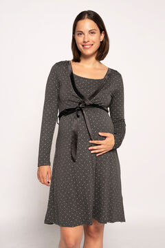 Womensecret Nursing nightgown with tie print Grau
