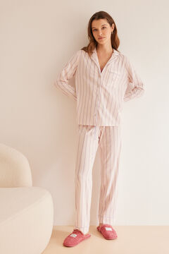 Womensecret Pyjama chemise à rayures rose rose