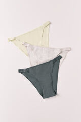Women'secret Pack 3 classic cotton mix logo panties white