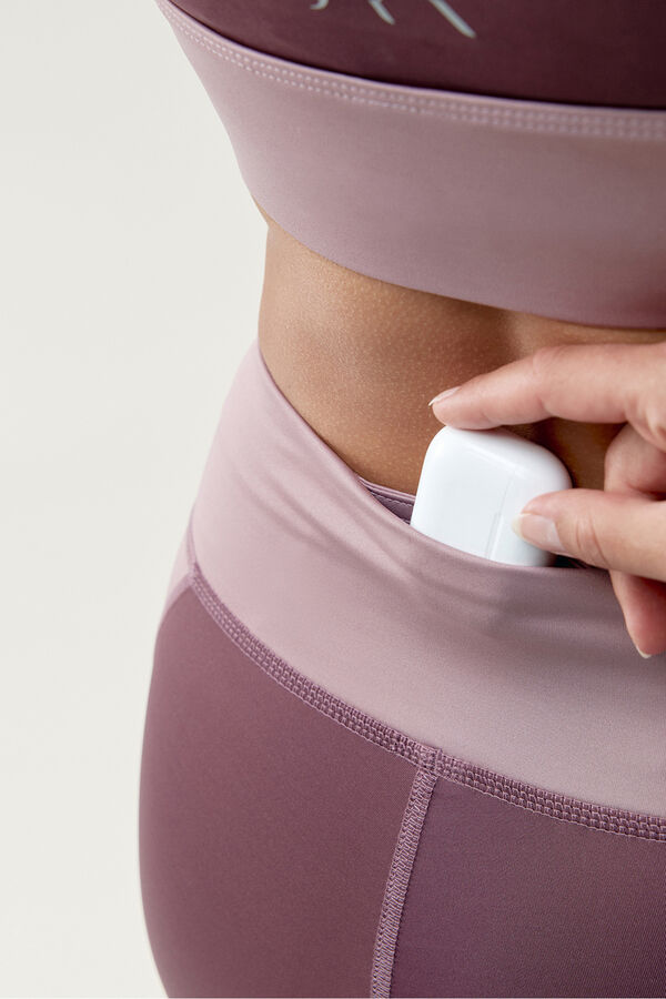 Born Living Yoga Sport-Leggings Maiko Tuscany/Deep Rose mit Print