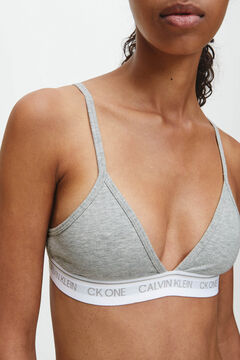 Womensecret Calvin Klein cotton triangle top with distinctive waistband gris
