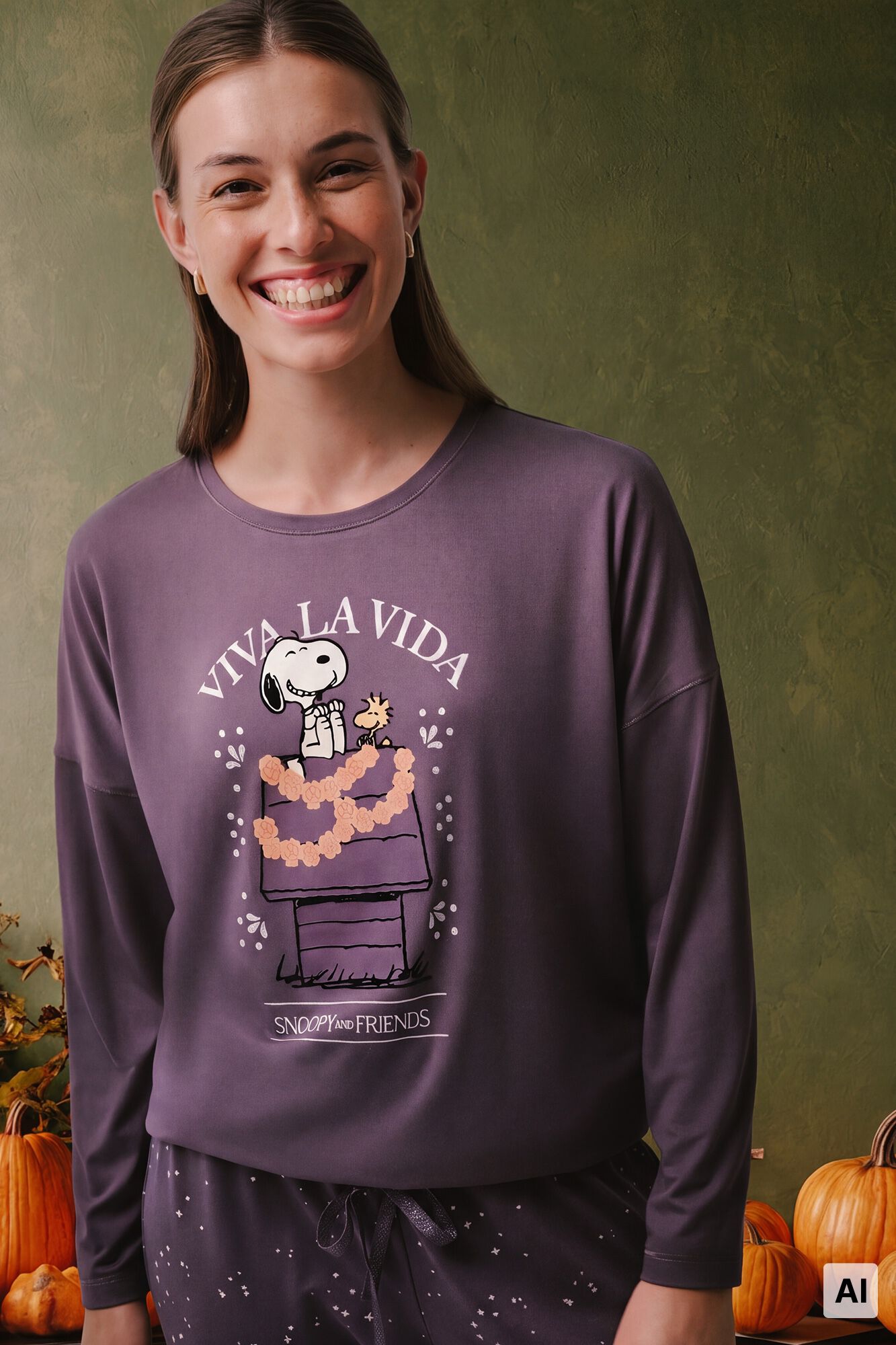 Women'secret Duga pidžama Snoopy Halloween