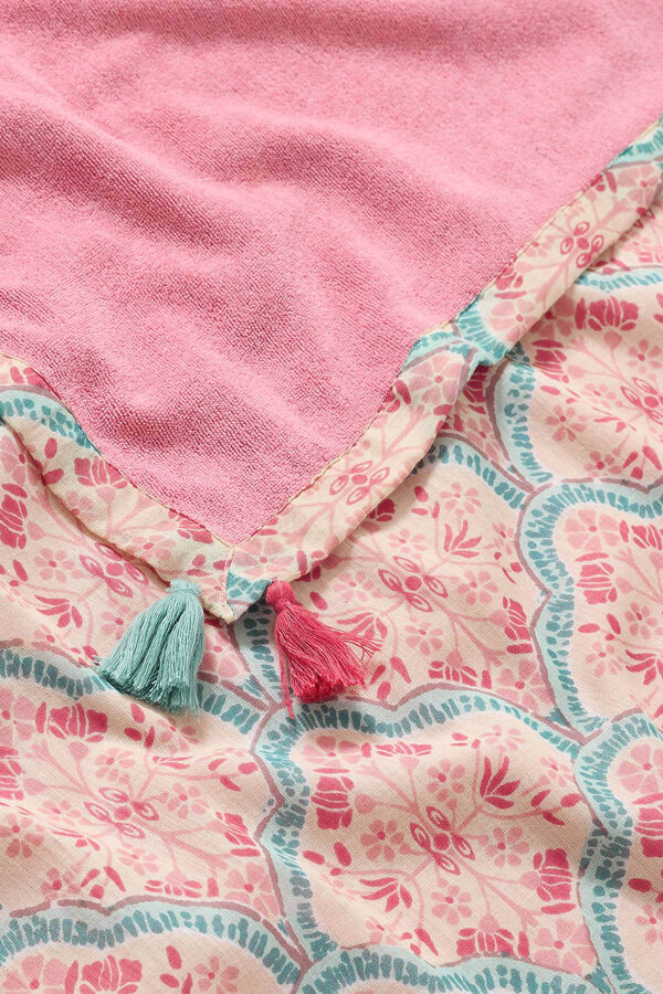 Womensecret Floral and terry cloth beach towel bleu