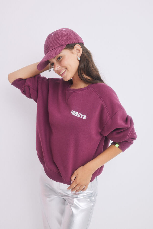 Womensecret Wine logo plush sweatshirt red