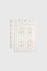 Textura Printed cotton dishcloth set green