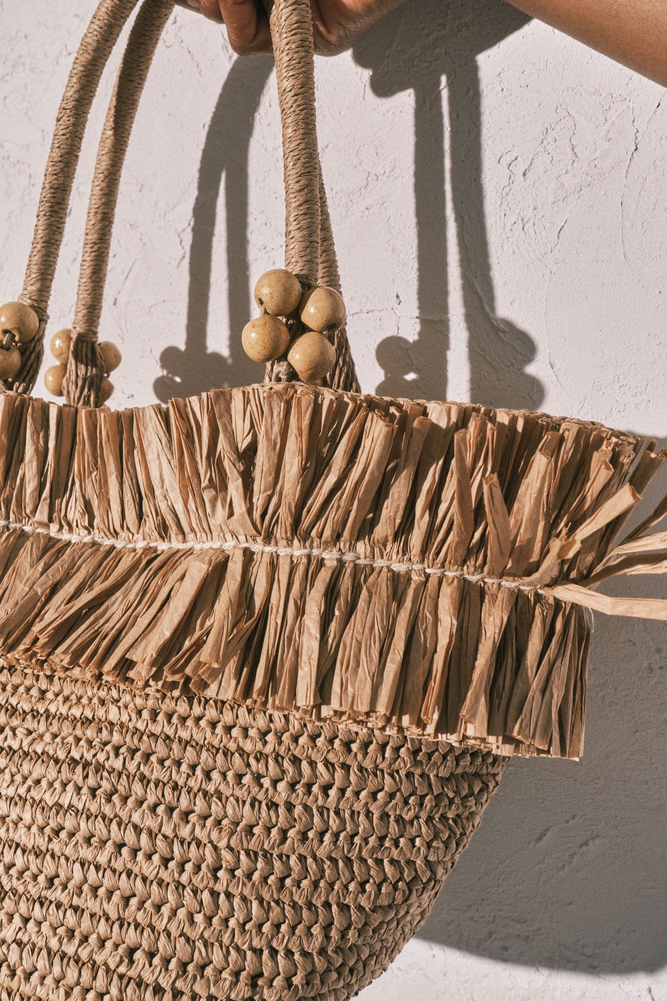 Women'secret Natural raffia medium basket bag