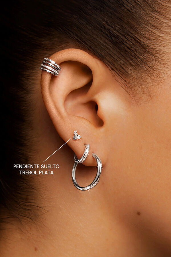 Womensecret Silver Clover Single Earring szürke