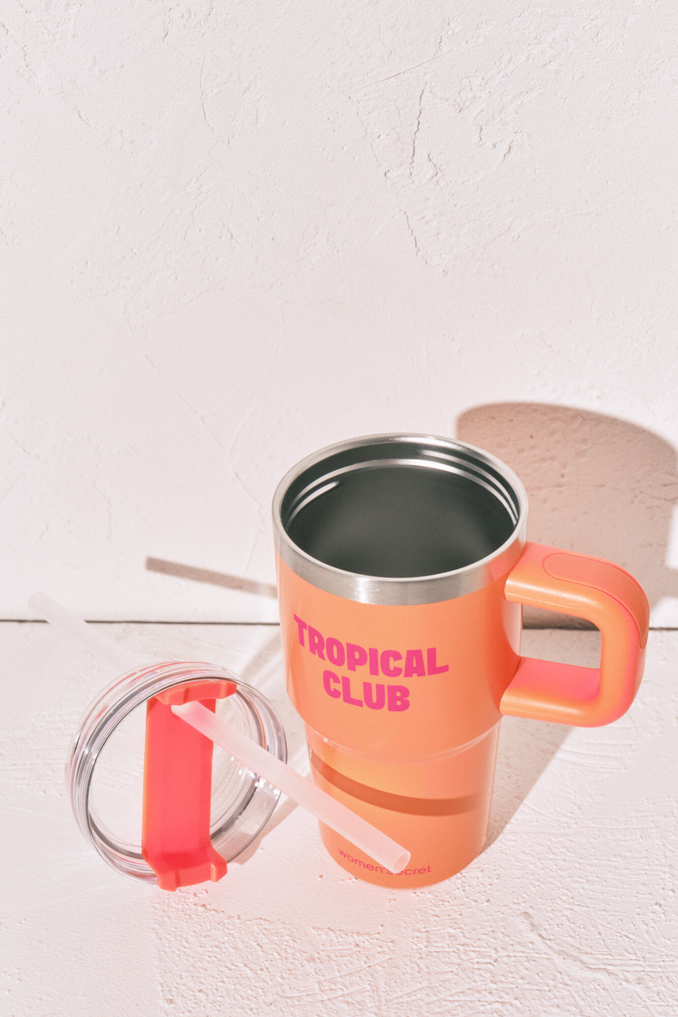 Women'secret Botella acero inoxidable asa naranja