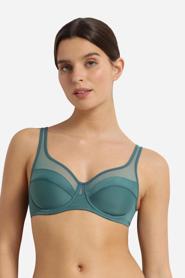 DIM Merev&iacute;tős nagy kosaras t&uuml;ll melltart&oacute; z&ouml;ld