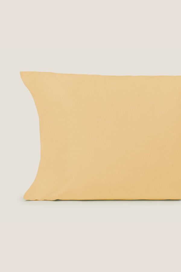 Textura Funda Almohada Punto Algod&oacute;n amarillo