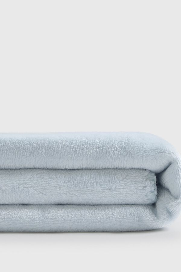 Textura Plaid fleece topstitching blue