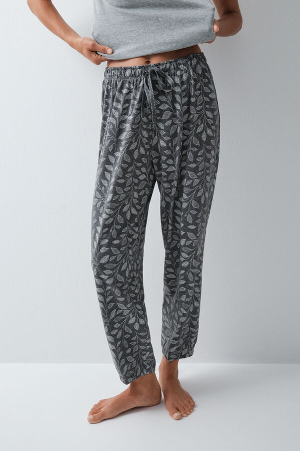 Women'secret Grey cotton balloon trousers grey
