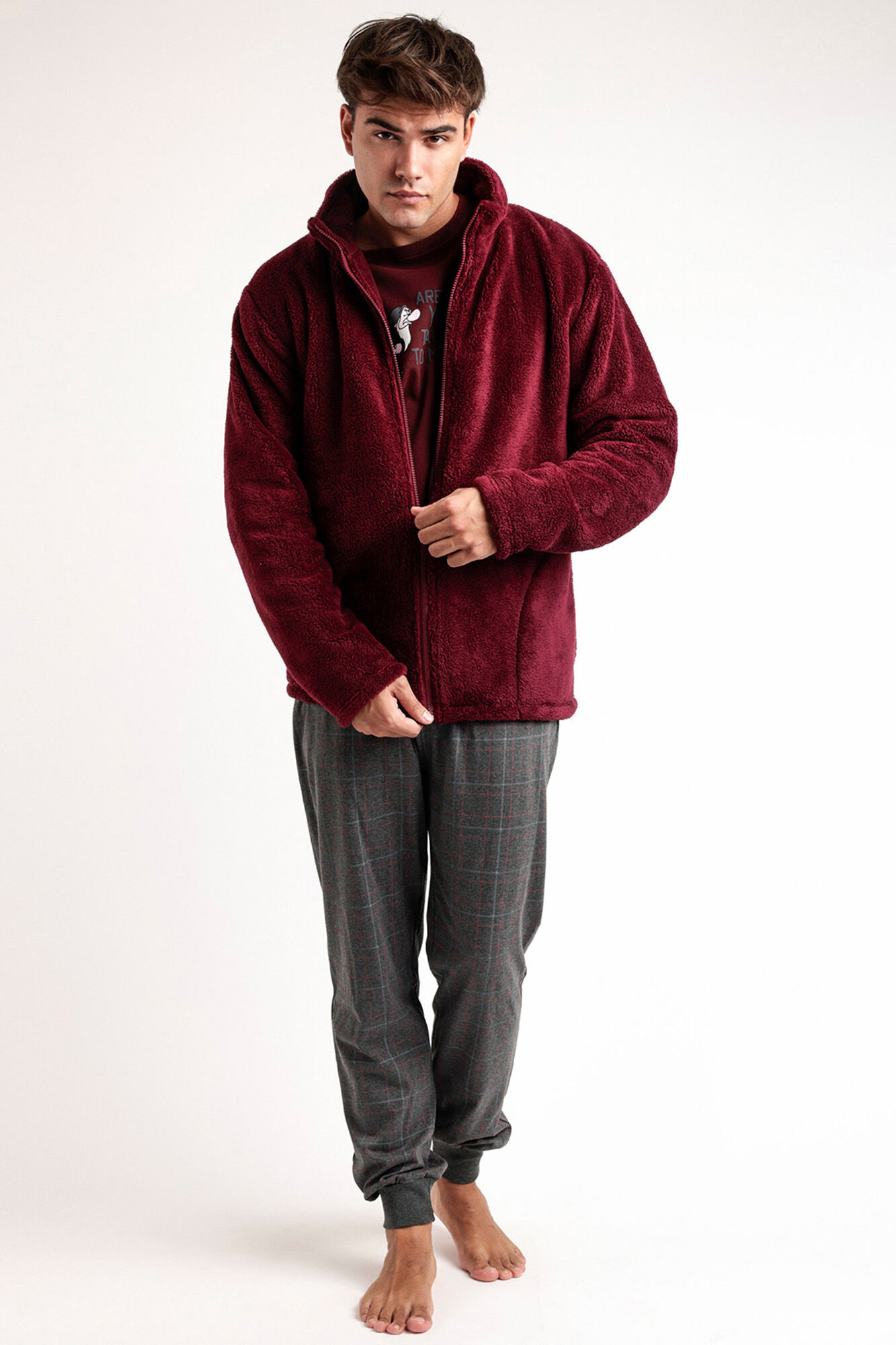 Admas Bata corta manga larga tejido pelo  Grumpy