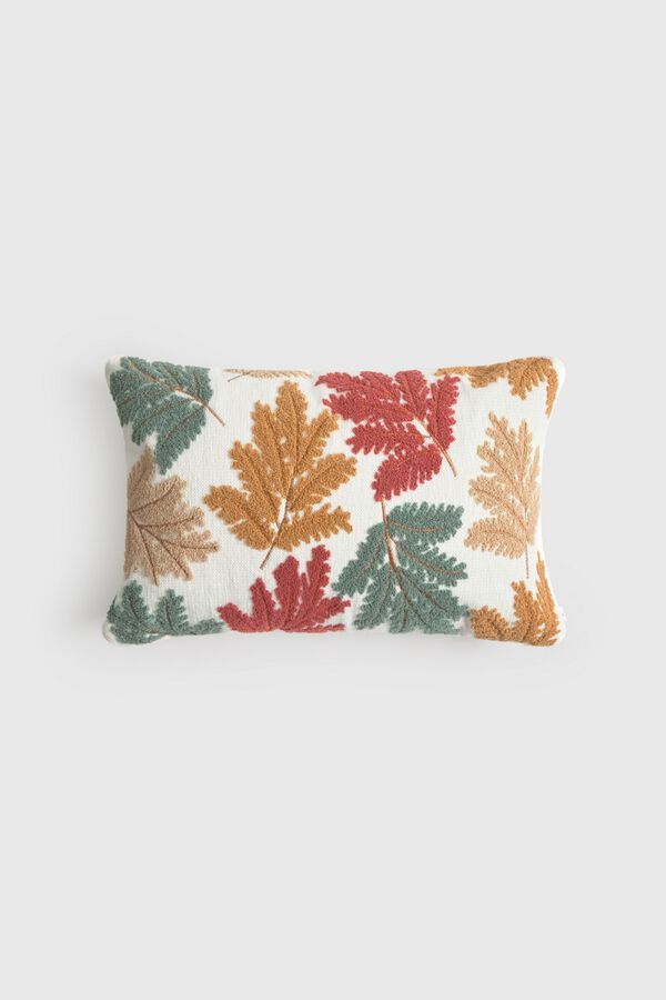 Textura Autumn leaves cushion case brown