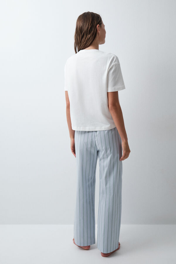 Women'secret Pantalon long &agrave; rayures bleu bleu
