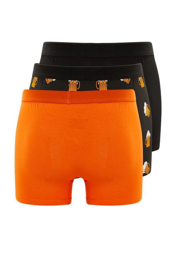 Trendyol Plain cotton 3-pack boxers printed