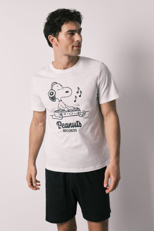 Women'secret Snoopy cotton short men's pyjamas beige