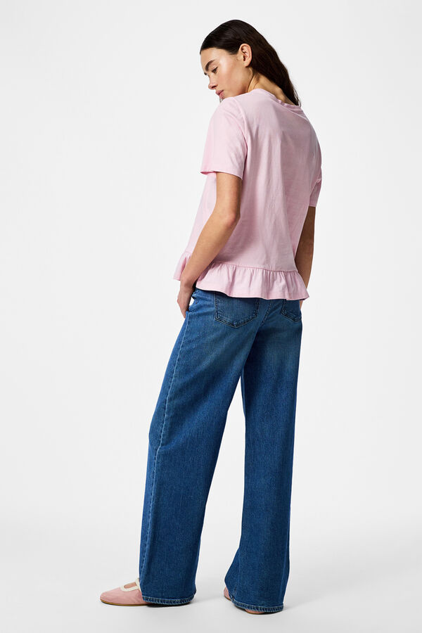 Pieces Volant-T-Shirt Rosa