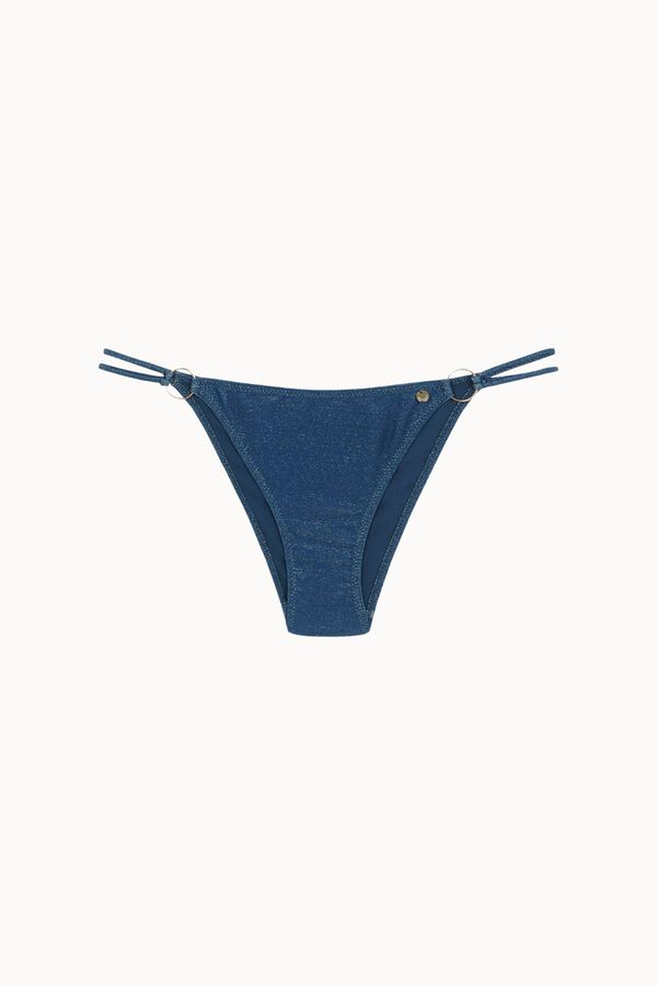 Bohodot Cueca de biqu&iacute;ni brasileira de tira dupla l&uacute;rex azul
