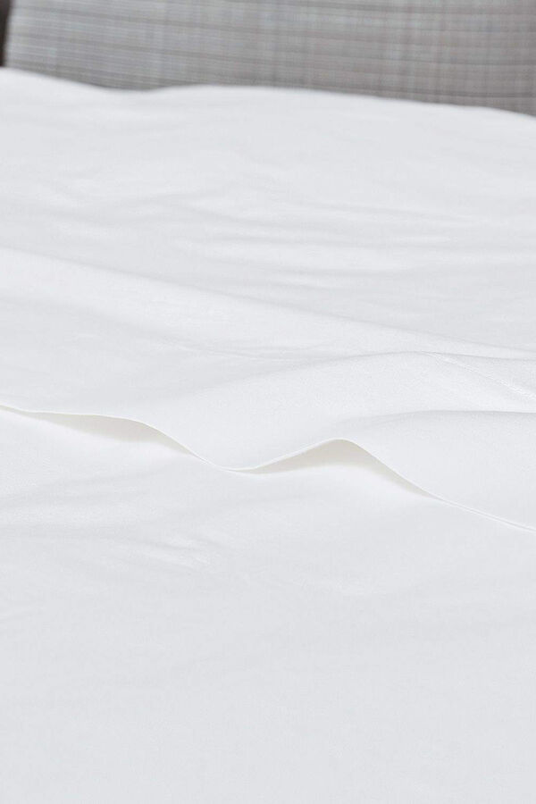 Womensecret Lençol algodão percal. Cama 135-140 cm. branco