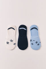 Women'secret Pack 3 meias invis&iacute;veis estampadas marinhas azul azul