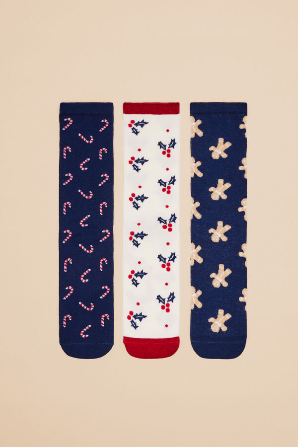 Womensecret Pakiranje od 3 para pamučnih čarapa Božić S uzorkom