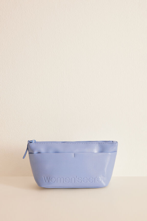 Womensecret Small blue patent toiletry bag blue