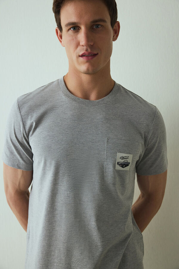 Penti Conjunto de pijama de manga corta para hombre gris