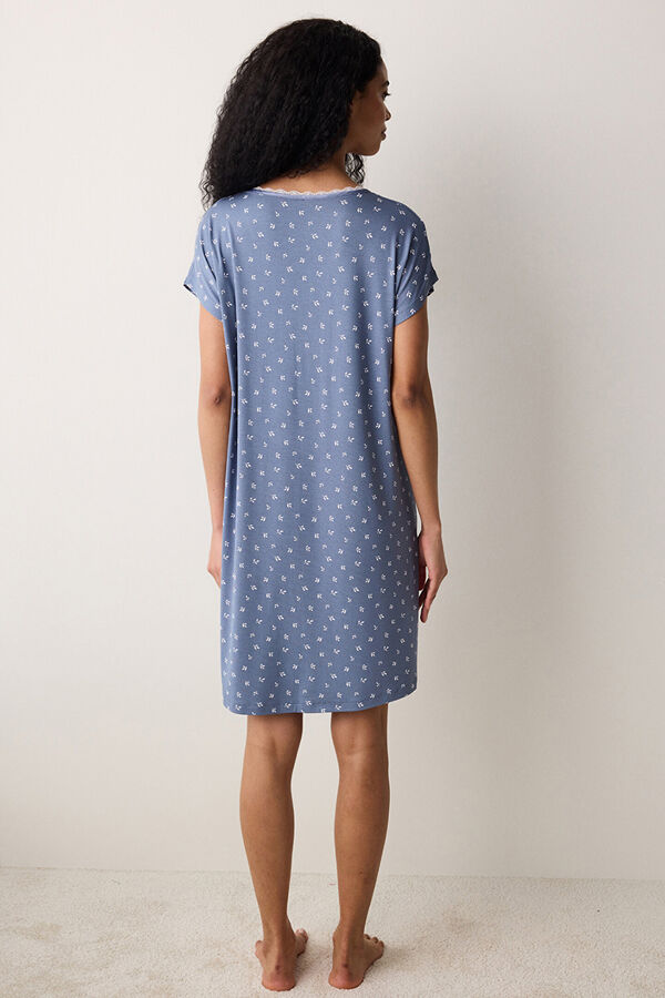 Penti Short gray floral nightgown Siva