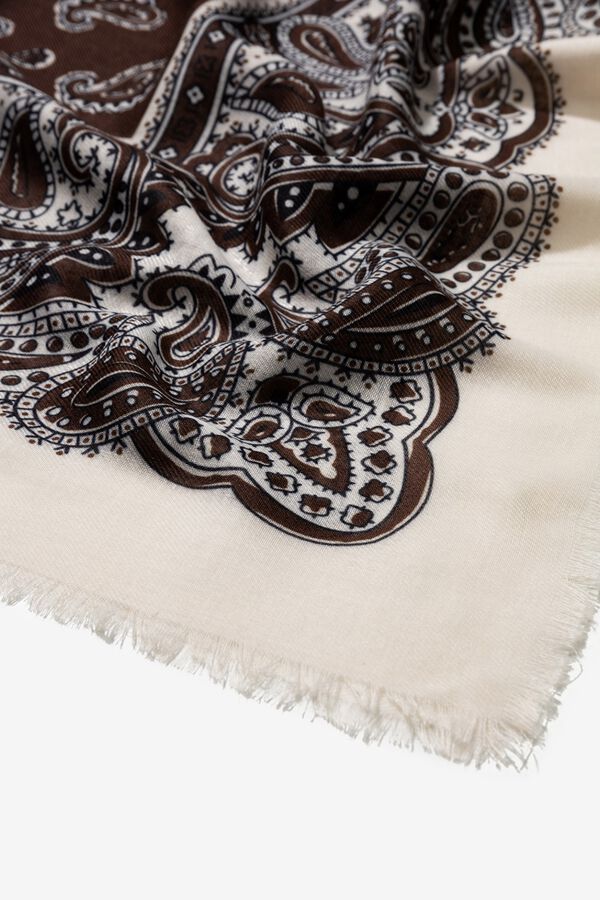 Vilanova Len&ccedil;o quadrado estampado paisley azul