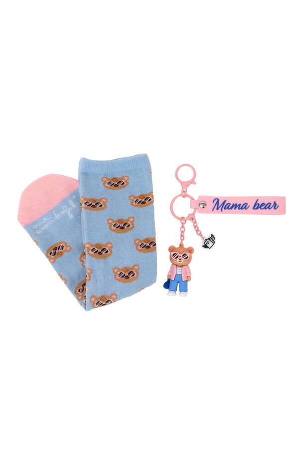 Mr. Wonderful Kit of socks + key ring - Mama bear printed