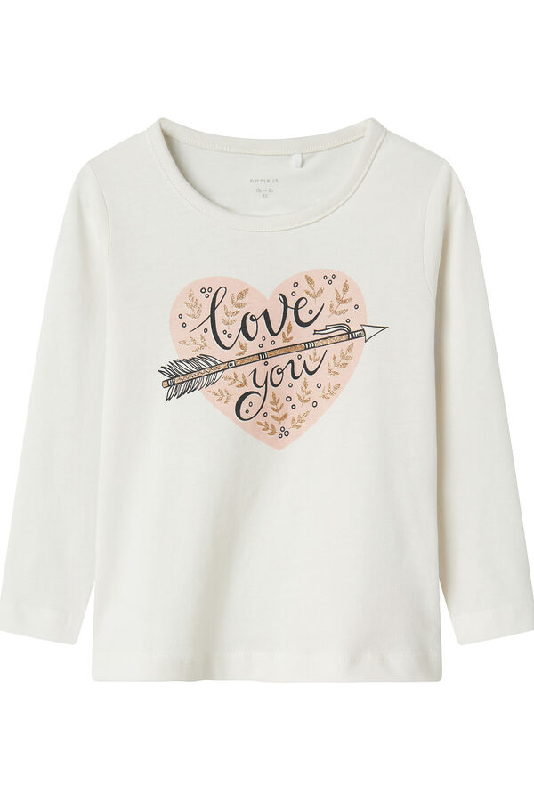 Name it Camiseta manga larga coraz&oacute;n ni&ntilde;a blanco