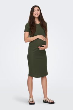 Womensecret Short-sleeved maternity midi dress vert