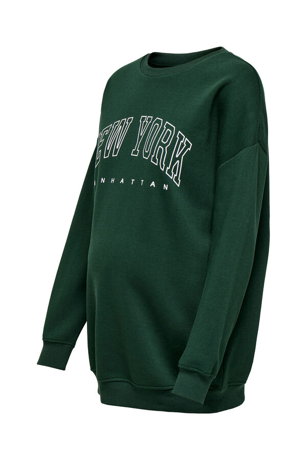 Only Maternity Sudadera maternity detalle texto frontal verde