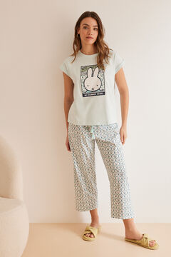 Womensecret Zelena capri pidžama od 100%-tnog pamuka S uzorkom