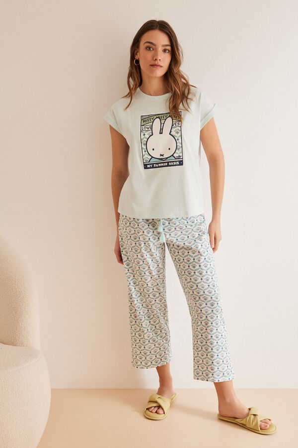 Womensecret Zelena kapri pidžama od 100 % pamuka Print