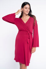 Ohma! Bata Premam&aacute; Con Encaje A Tono burdeos