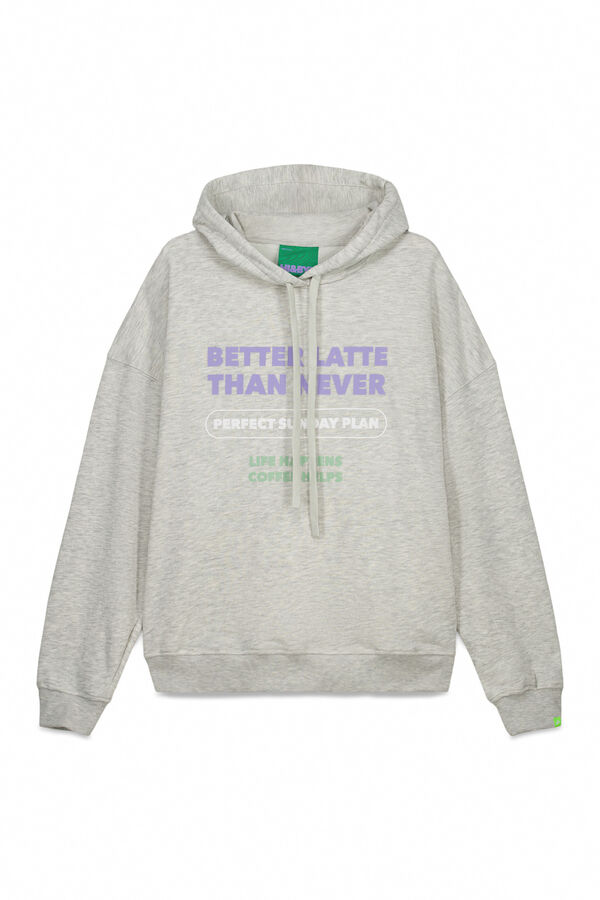 HI&BYE Sivi pamučni duks sa kapuljačom Siva