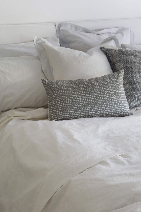 Sábana bajera algodón lavado (140 cm) Linette Beige - Ropa de cama